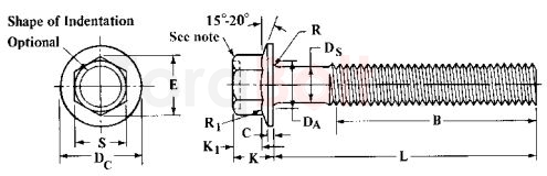 ASME B18.6.7m Hex Flange Head Machine Screws